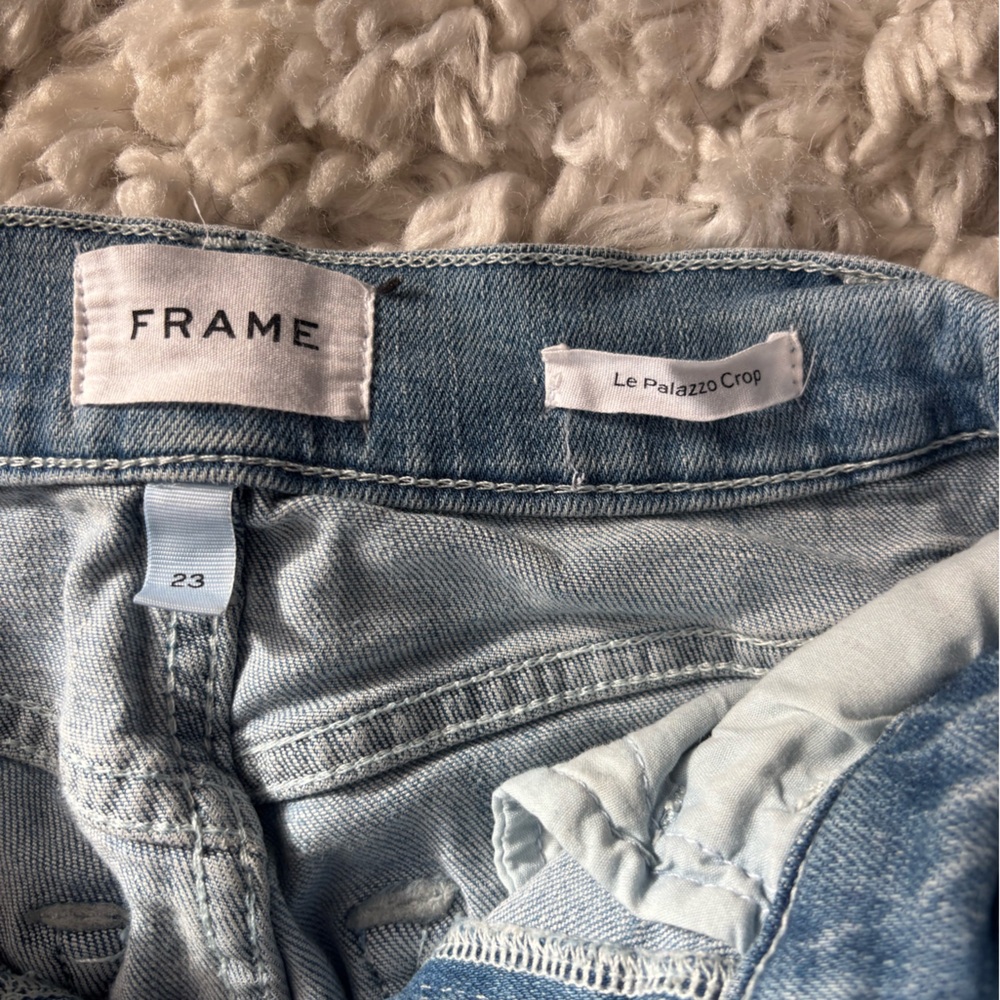 Frame Le Palazzo Crop Mid-Rise Wide-Leg Jeans - Picture 2 of 5
